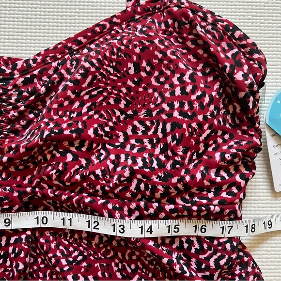 SWIM SOLUTIONS Women's Red Stretch Tummy Control Flyaway Sweetheart Swimdress 22 - Picture 8 of 16